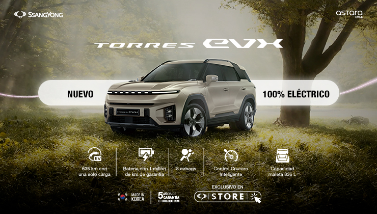 SsangYong introduce su primer vehículo eléctrico en Chile: Torres EVX